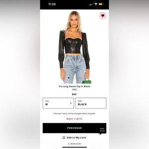 NWT Black leather top!